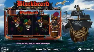 Info and Rules - Blackbeard Battle Of The Seas  Bulletproof Games 5 Reel/20 Line