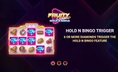 Introduction Screen - Fruity Classic Hold N Bingo Wizard Games 5 Reel/20 Line