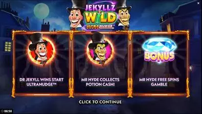 Info and Rules - Jekyllz Wild UltraNudge Bang Bang Games 5 Reel/40 Line