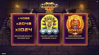 Info and Rules - Pharaoh’s Gaze DoubleMax Bang Bang Games 5 Reel/20 Line