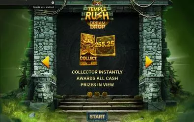 Introduction Screen - Temple Rush Four Leaf Gaming 6 Reel/