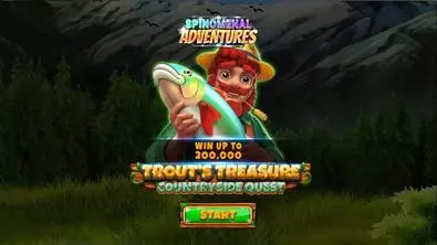 Introduction Screen - Trout’s Treasure – Countryside Quest Spinomenal 5 Reel/10 Line