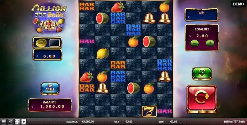 Main Screen Reels - Million 777 Bells Red Rake Gaming Cascading Reels 