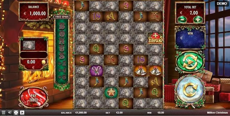 Main Screen Reels - Million Christmas Red Rake Gaming MillionWays 