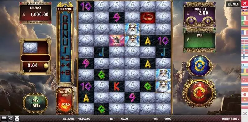 Main Screen Reels - Million Zeus 2 Red Rake Gaming MillionWays 