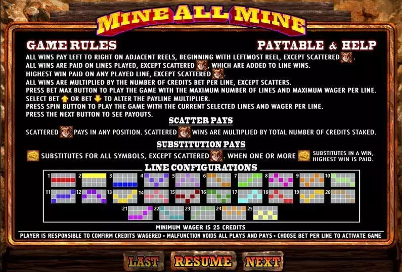 Info and Rules - Mine All  WGS Technology Bonus Round 