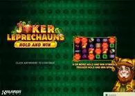 Introduction Screen - Joker Leprechauns Hold and Win Kalamba Games 6 Reel/