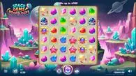 Main Screen Reels - Space Gems. Rockblocks Mascot Gaming 6 Reel/