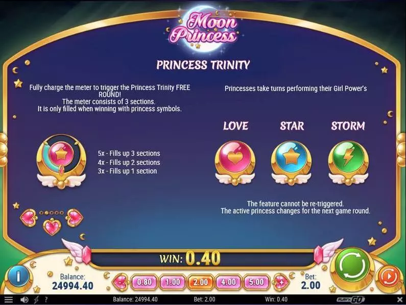 Info and Rules - Moon Princess Play'n GO  