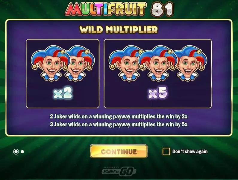 Info and Rules - Multifruit 81 Play'n GO  
