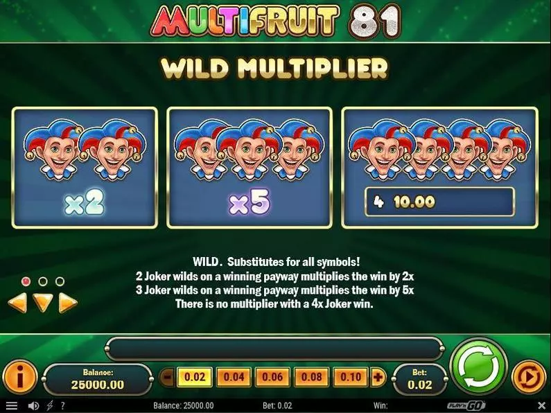 - Multifruit 81 Play'n GO  