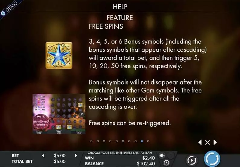 Free Spins Feature - Mysterious Gems Genesis  
