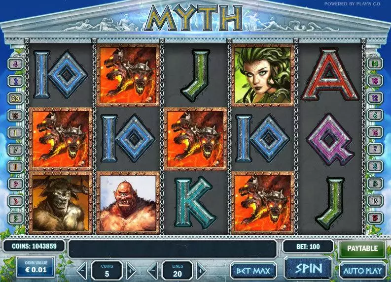 Main Screen Reels - Myth Play'n GO Bonus Round 