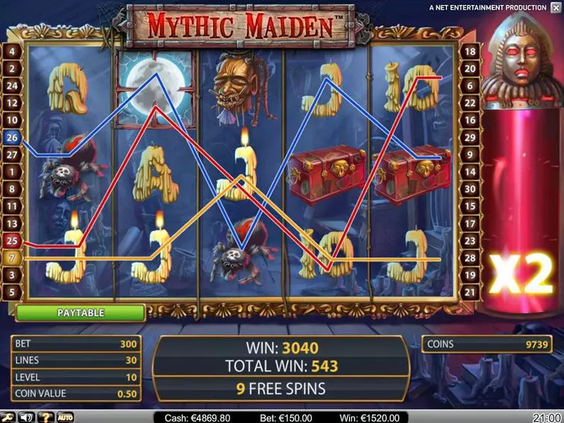 Bonus 1 - Mythic Maiden NetEnt Video 