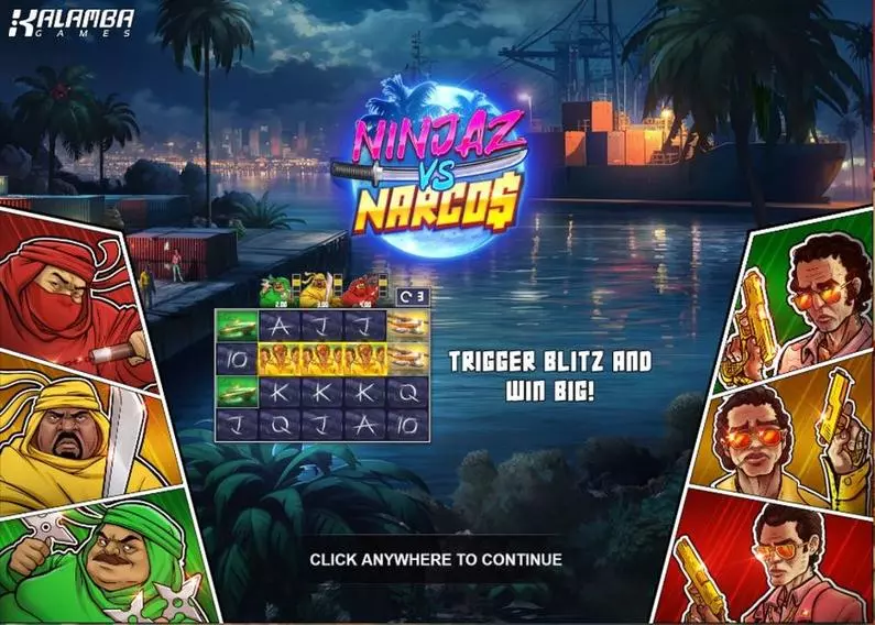 Introduction Screen - Ninjaz vs Narcos Kalamba Games  