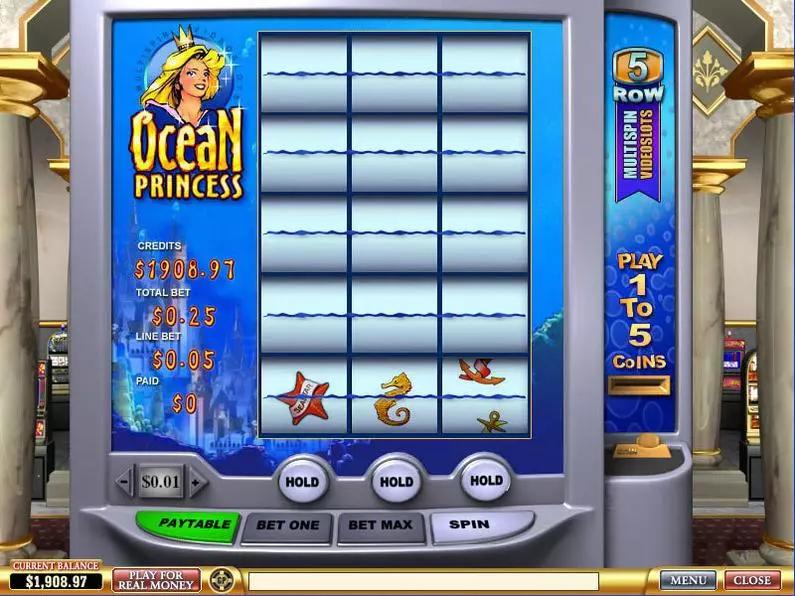 Main Screen Reels - Ocean Princess PlayTech MultiSpin 