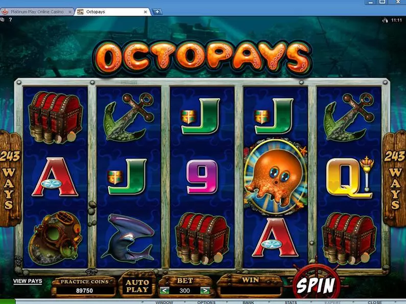 Main Screen Reels - Octopays Microgaming Coin Based 