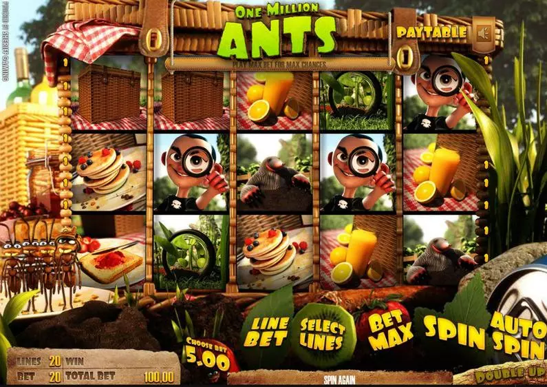 Main Screen Reels - One Million Ants Sheriff Gaming 3D Slot 