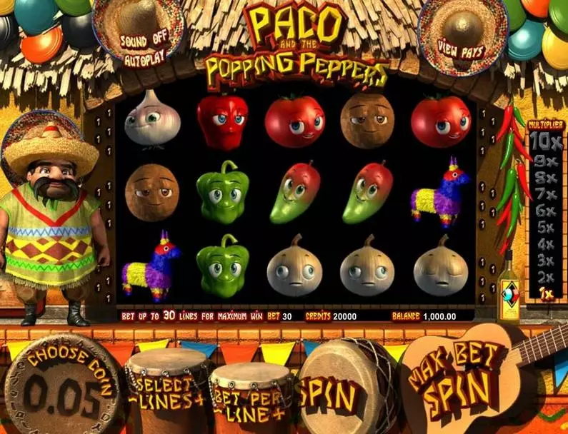 Main Screen Reels - Paco & P. Peppers BetSoft  ToGo TM