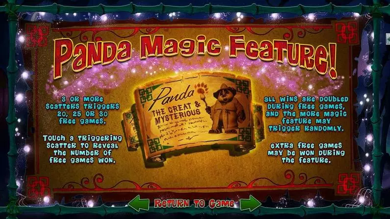 Info and Rules - Panda Magic RTG All Ways Pays 