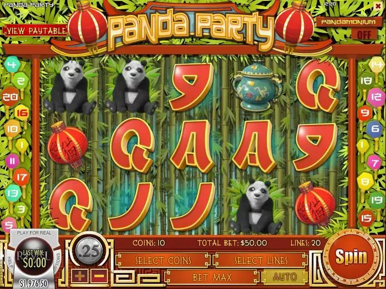 Main Screen Reels - Panda Party Rival Bonus Round iSlot