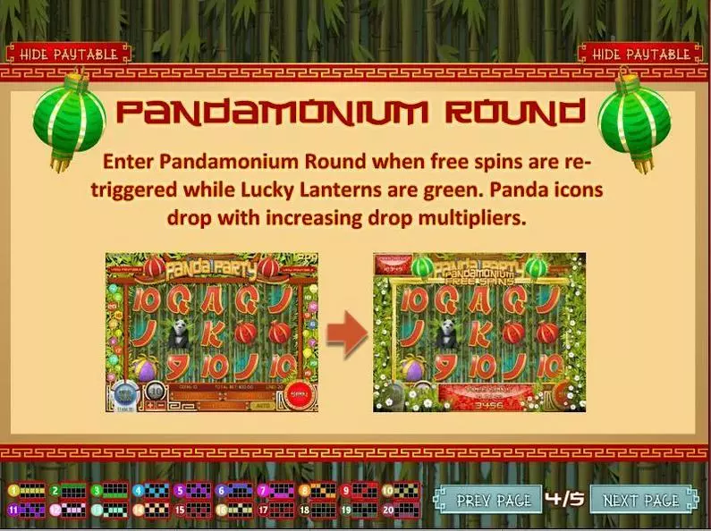 Info and Rules - Panda Party Rival Bonus Round iSlot