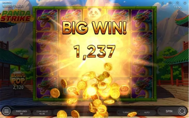 Winning Screenshot - Panda Strike Endorphina Fixed Lines 