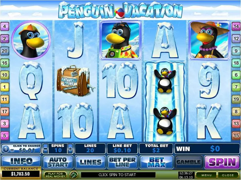 Main Screen Reels - Penguin Vacation PlayTech Video 