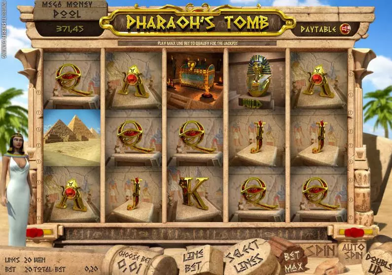 Main Screen Reels - Pharaoh's Tomb Sheriff Gaming 3D Slot 