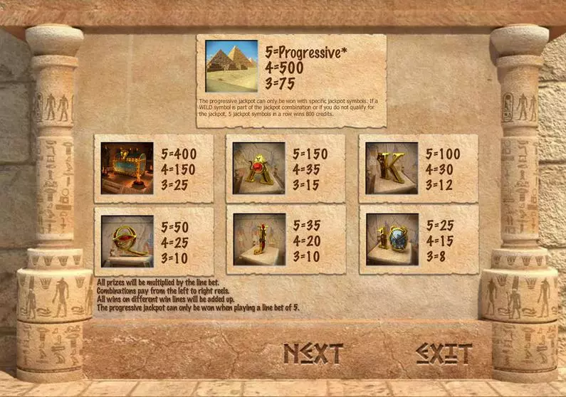 Info and Rules - Pharaoh's Tomb Sheriff Gaming 3D Slot 