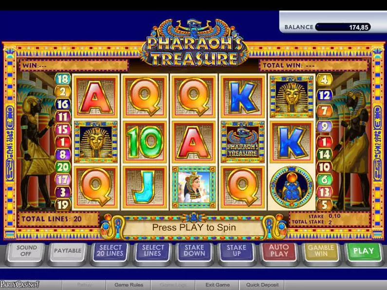 Main Screen Reels - Pharaoh's Treasure bwin.party Video 