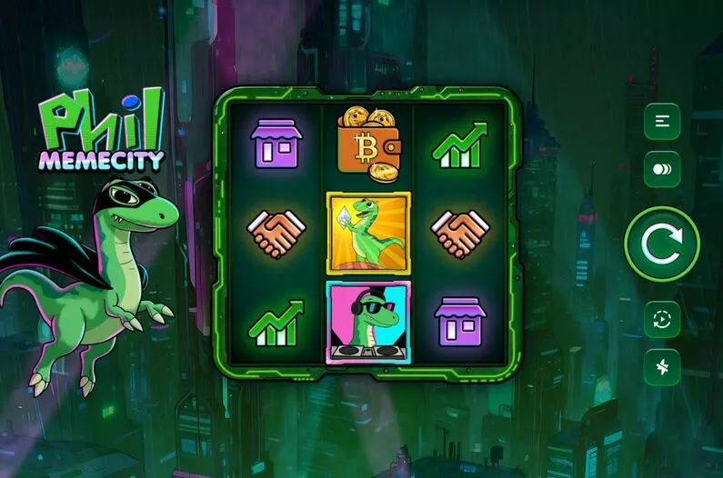 Main Screen Reels - Phil Memecity TrueLab Games Variable Paylines 