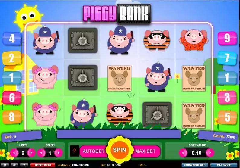 Main Screen Reels - Piggy Bank 1x2 Gaming  
