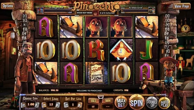 Introduction Screen - Pinocchio BetSoft Bonus Round ToGo TM