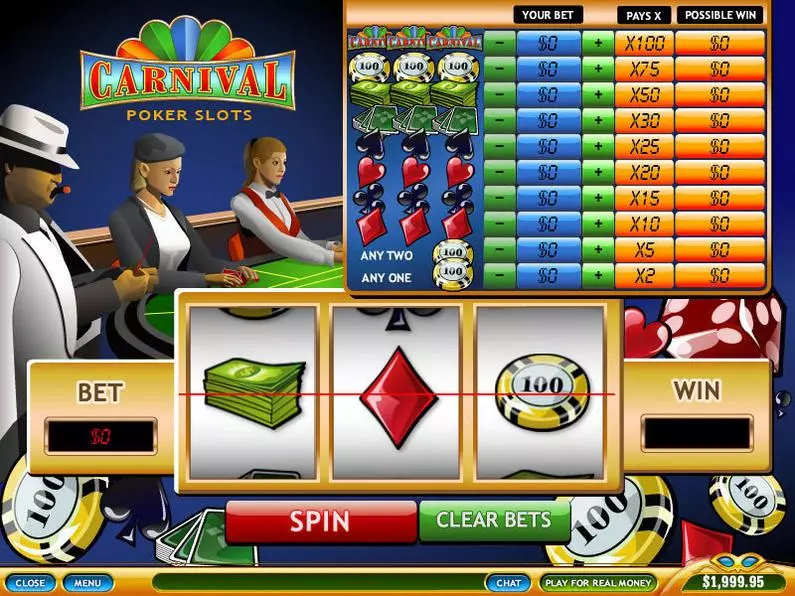 Main Screen Reels - Poker PlayTech Fixed Odds 
