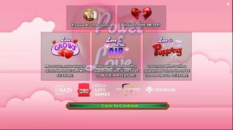 Info and Rules - Power of Love Reel Life Games Buy Bonus 