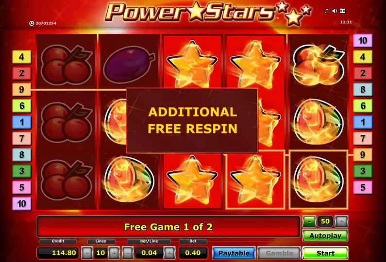 Bonus 2 - Power Stars Novomatic Bonus Round 