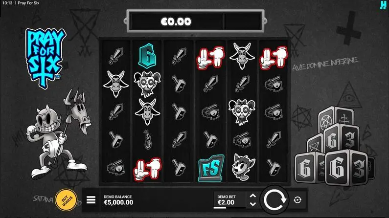 Main Screen Reels - Pray for Six Hacksaw Gaming  