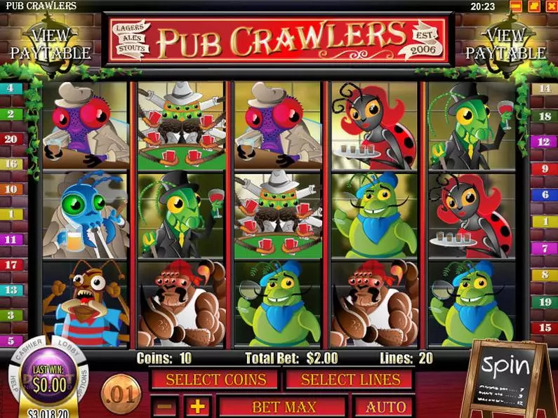 Main Screen Reels - Pub Crawlers Rival Bonus Round 