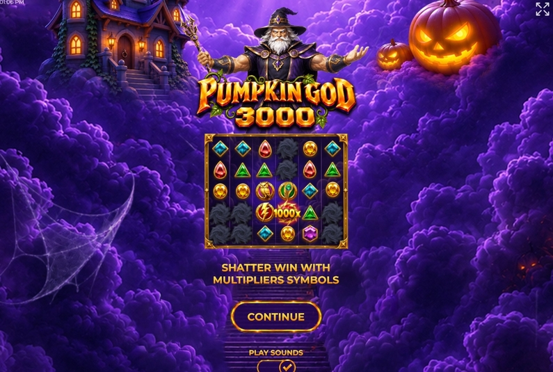 Main Screen Reels - Pumpkin God 3000 Tom Horn Gaming  