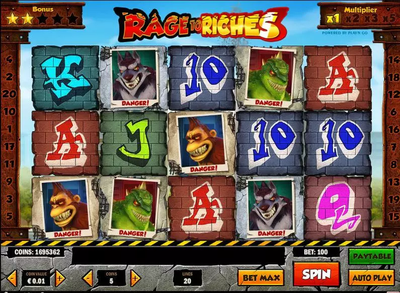 Main Screen Reels - Rage to Riches Play'n GO Video 