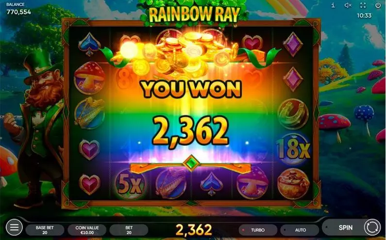 Winning Screenshot - Rainbow Ray Endorphina Casual game 