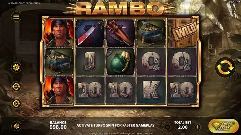 Main Screen Reels - Rambo StakeLogic  