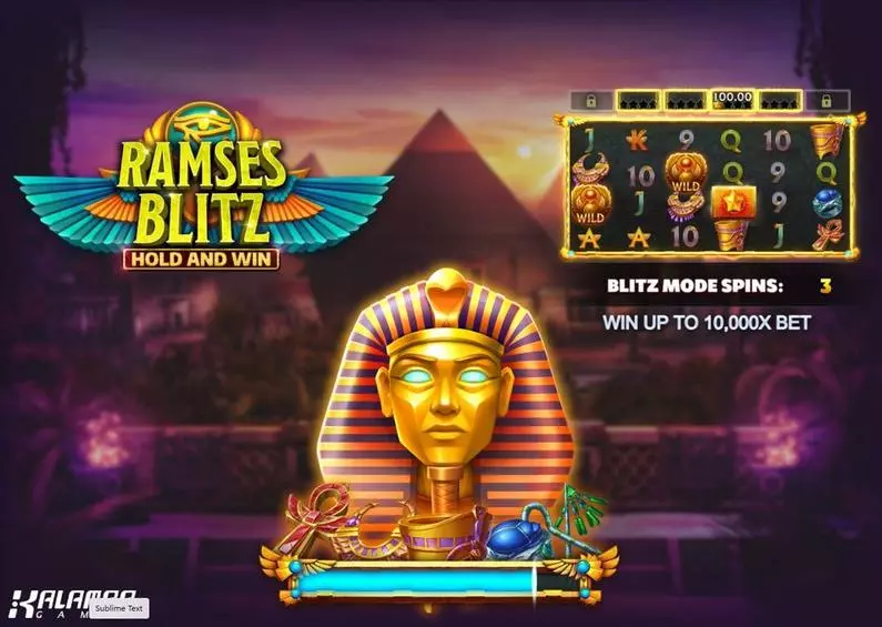 Introduction Screen - Ramses Blitz Hold and Win Kalamba Games  