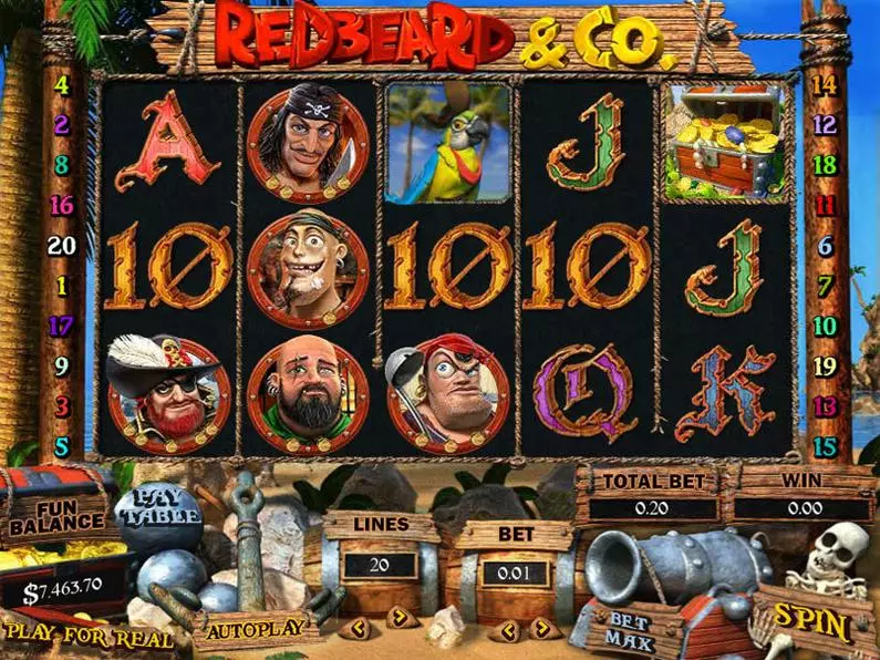 Main Screen Reels - Redbeard and Co Topgame Video 
