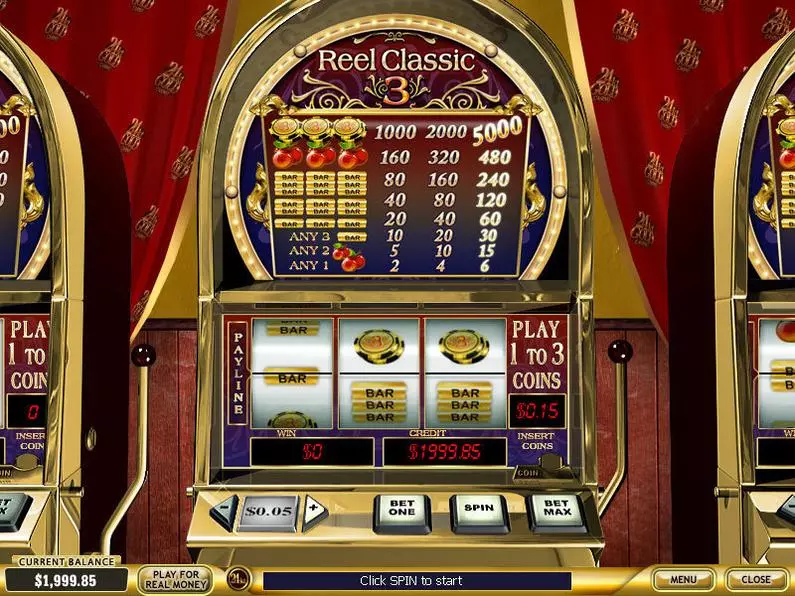 Main Screen Reels - Reel Classic 3 Casino PlayTech Classic 