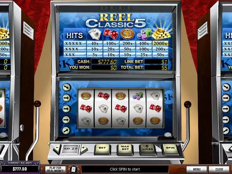 Main Screen Reels - Reel Classic 5 Casino PlayTech  