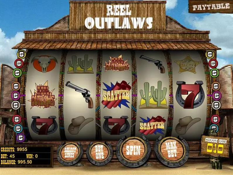 Introduction Screen - Reel Outlaws BetSoft Bonus Round Slots3 TM