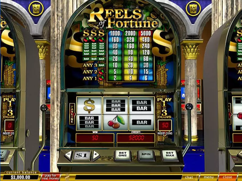 Main Screen Reels - Reels of Fortune PlayTech Classic 