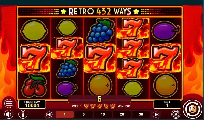 Main Screen Reels - Retro 432 Ways 1Spin4Win All Ways Pays 